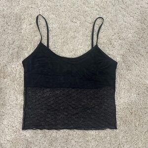 Mesh Black with built in bra Tank Top